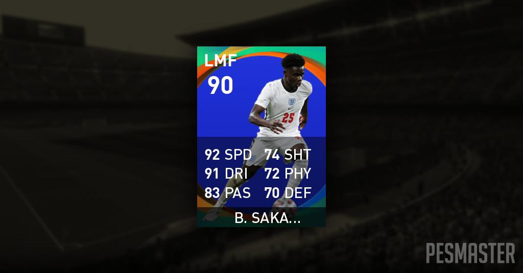 Bukayo Saka PES 2021 Mobile Stats