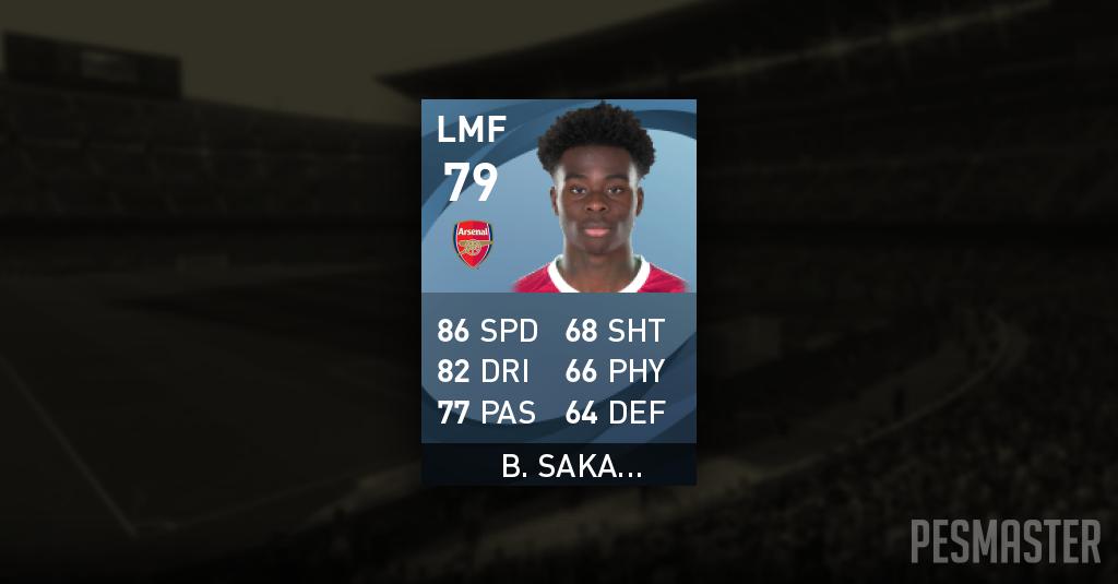 Bukayo Saka PES 2021 Stats