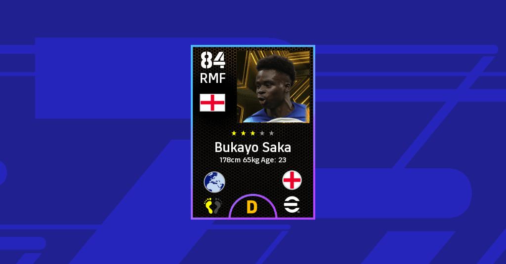 Bukayo Saka EFootball 2022 Stats