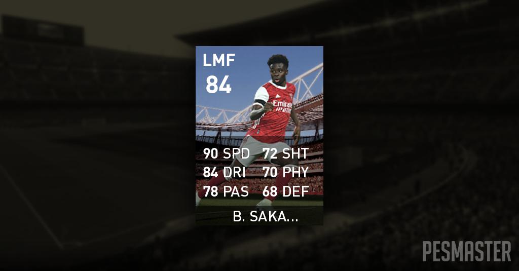 Bukayo Saka PES 2021 Stats